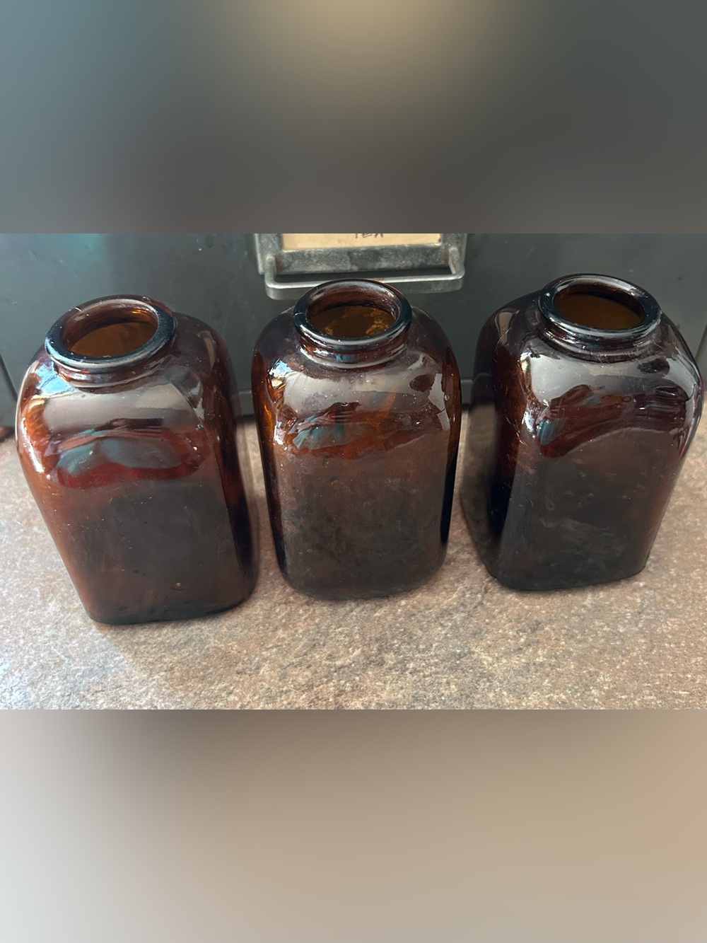 Amber Glass Apothecary Jars Set - Home Accents